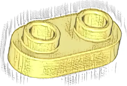 Plate, Round 1 x 2 with Open Studs
