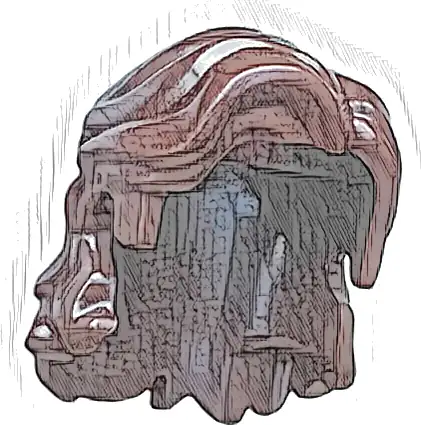 Minifigure, Hair Mid-Length Wavy with Center Part and Sidelocks