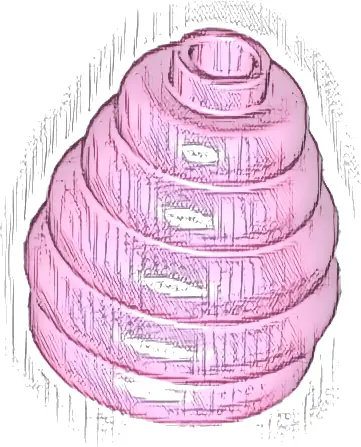 Cone 2 x 2 x 1 2/3 with Stacked Rings (Beehive / Cotton Candy)