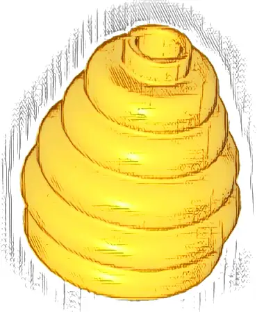 Cone 2 x 2 x 1 2/3 with Stacked Rings (Beehive / Cotton Candy)