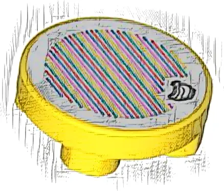 Tile, Round 2 x 2 Inverted with Super Mario Scanner Code Bananas Pattern (Sticker) - Sets 71424 / 71425