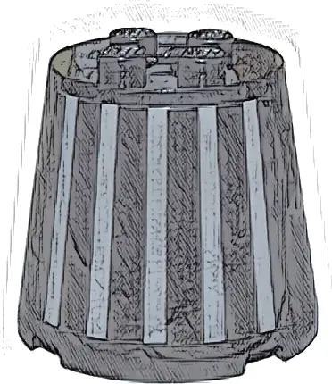 Cone 4 x 4 x 3 with Dark Bluish Gray Vertical Stripes Pattern (Sticker) - Set 76780