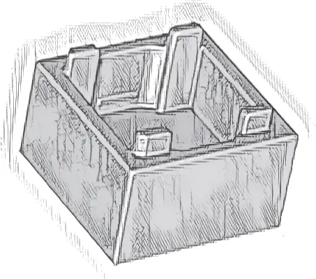 Container, Box 2 x 2 x 1 - Top Opening with Flat Inner Bottom