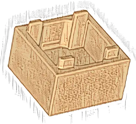 Container, Box 2 x 2 x 1 - Top Opening with Flat Inner Bottom