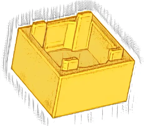 Container, Box 2 x 2 x 1 - Top Opening with Flat Inner Bottom