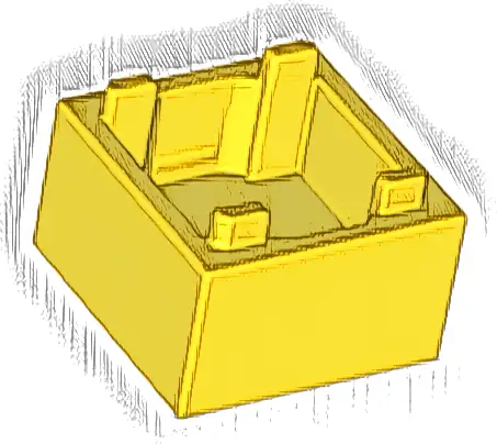 Container, Box 2 x 2 x 1 - Top Opening with Flat Inner Bottom