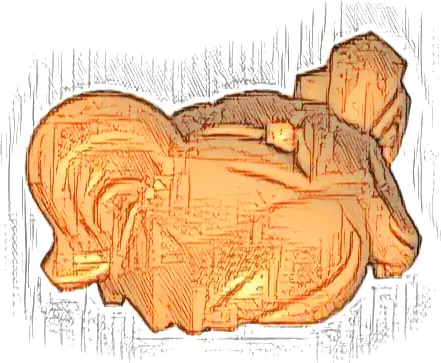 Minifigure, Hair Short, Parted with Two Pigtails, Hole for Pin on Top