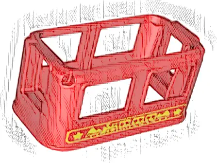 Duplo, Train Passenger Cabin 4 x 8 x 3 1/2 with Yellow Steam Train Pattern