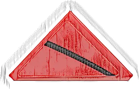 Tile, Modified 2 x 2 Triangular with Black Curved Stripe Pattern Model Right Side (Sticker) - Set 76916