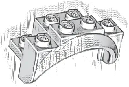 Vehicle, Mudguard 4 x 2 1/2 x 2 with Arch Round, Solid Studs, and Rounded Legs