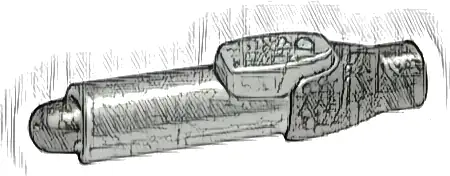 Minifigure, Utensil Pen with Molded Pearl Dark Gray Tip and Cap Pattern