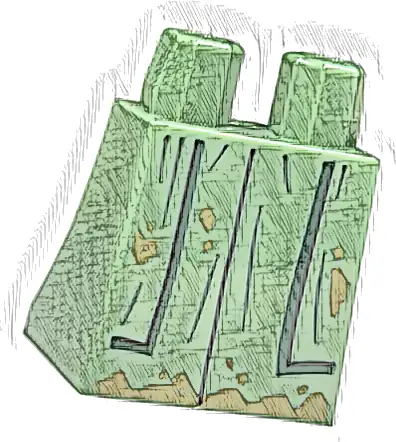 Lower Body, Skirt with Robe Ends with Black and Dark Green Folds and Dark Tan Dirt Stains Pattern