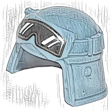 Minifigure, Headgear Helmet SW Imperial Pilot, Raised Forehead with Black Goggles with Silver Border Pattern