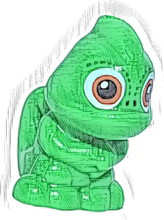 Chameleon, Upright with Hole on Top and Hole on Tail with Dark Orange Eyes Pattern (Pascal)