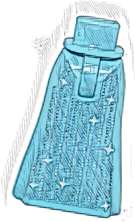 Mini Doll Hips and Skirt Full Length with Silver Dotted Lines and Sparkles Pattern - Thin Hinge