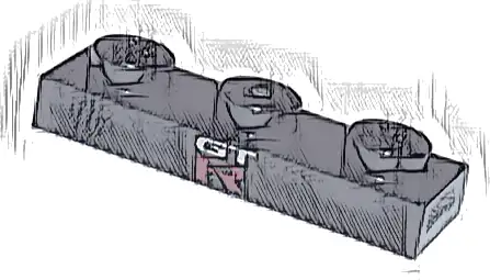 Plate 1 x 3 with White 'GT' and Red Capital Letter R Pattern