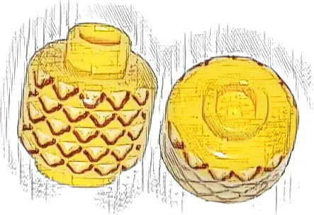 Minifigure, Head without Face with Pineapple Pattern