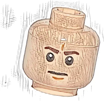 Minifigure, Head Dark Brown Eyebrows, Medium Nougat Chin Dimple, Furrowed Brow, Neutral Pattern