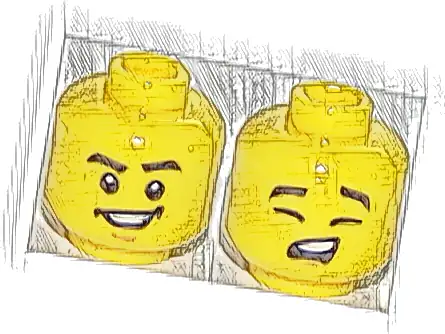 Minifigure, Head Dual Sided Black Eyebrows, Wide Smile, Chin / Eyes Closed, Singing Pattern