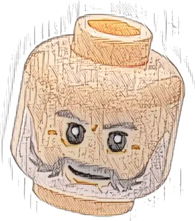 Minifigure, Head Light Bluish Gray Eyebrows and Moustache, White Beard, Grin Pattern