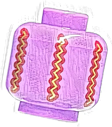 Minifigure, Head without Face with Dark Red and Gold Zig Zag Vertical Lines Pattern (HP Beaded Bag)