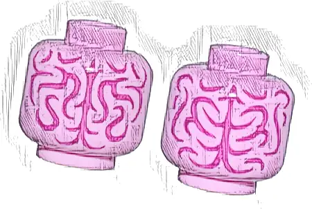 Minifigure, Head without Face with Magenta Brain Fissures Pattern