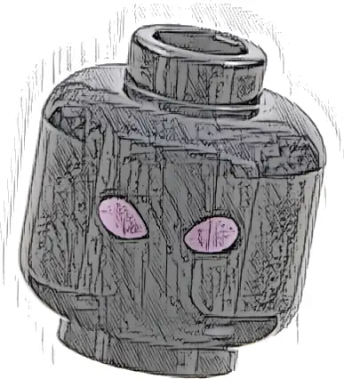 Minifigure, Head Alien with Metallic Pink Eyes Pattern