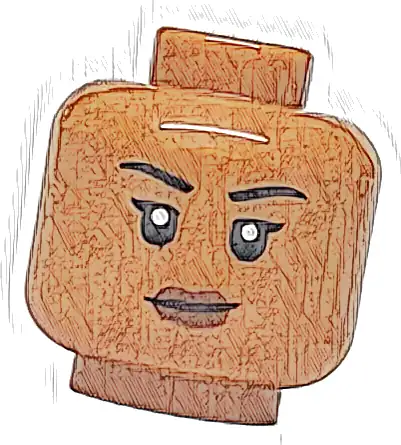 Minifigure, Head Female Black Thin Eyebrows, Single Eyelashes, Reddish Brown Lips, Neutral Pattern