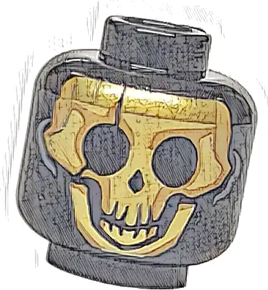 Minifigure, Head Alien Gold Skull with Medium Nougat Highlights Pattern