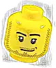 Część LEGO® 3626px301 Minifigurka, głowa mężczyzny z uśmieszkiem, czarnym dołeczkiem, źrenicami, zarostem, wąsami i bokobrodami (wzór)
