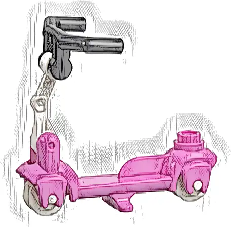 Kick Scooter with White Wheels, White Steering Link, and Black Angular Handlebars (36273 / 3464 / 30377 / 98397)