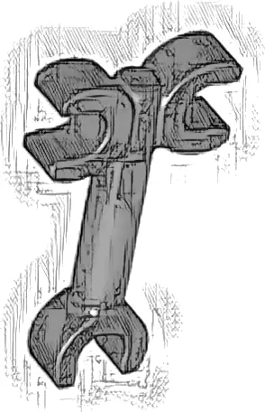 Bar   2L with Clip End and 2 Clips on Opposite Sides