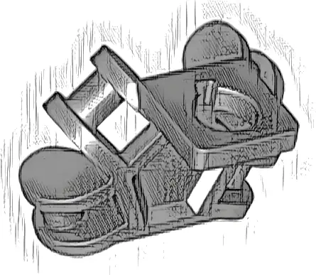 Minifigure Neck Bracket with 4 Angled Bar Handles