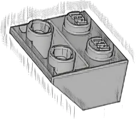 Slope, Inverted 45 2 x 2 with Flat Bottom Pin