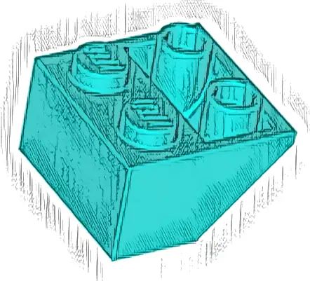 Slope, Inverted 45 2 x 2 with Flat Bottom Pin