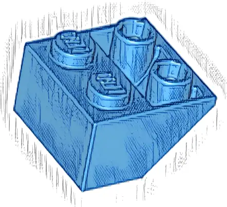 Slope, Inverted 45 2 x 2 with Flat Bottom Pin