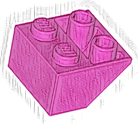 Slope, Inverted 45 2 x 2 with Flat Bottom Pin