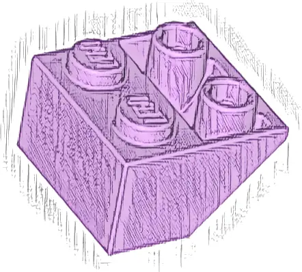 Slope, Inverted 45 2 x 2 with Flat Bottom Pin