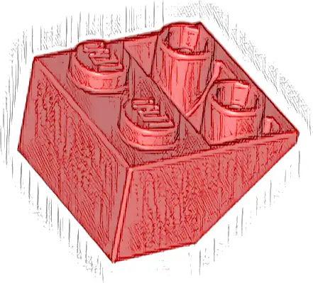 Slope, Inverted 45 2 x 2 with Flat Bottom Pin