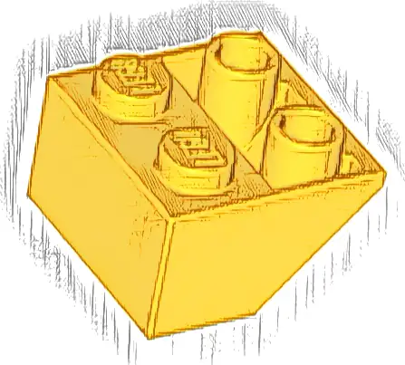 Slope, Inverted 45 2 x 2 with Flat Bottom Pin