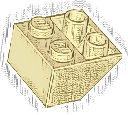 Slope, Inverted 45 2 x 2 with Flat Bottom Pin