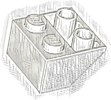 Slope, Inverted 45 2 x 2 with Flat Bottom Pin