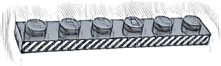 Plate 1 x 6 with Silver Diagonal Stripes Pattern