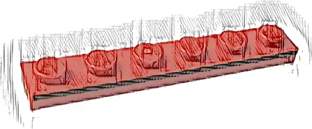 Plate 1 x 6 with Black Stripe Pattern