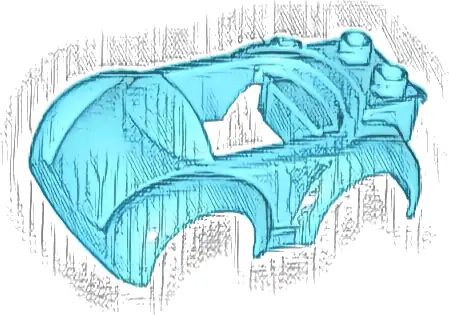 Duplo Car Body with 2 Studs on Back and Small Windshield
