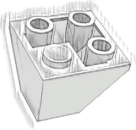 Slope, Inverted 45 2 x 2 Double Convex