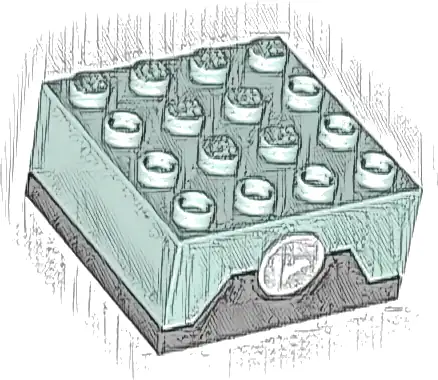 Electric, Sound Brick 4 x 4 with Light Aqua Top and 13 Randomized Sounds (Retro Radio)