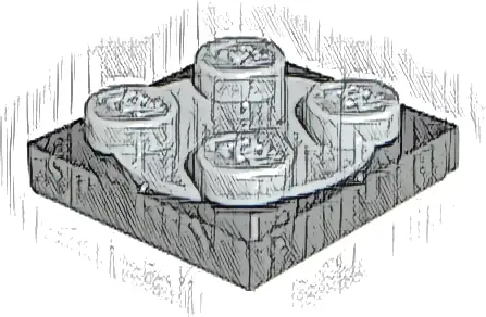 Turntable 2 x 2 Plate with Light Bluish Gray Top (3680 / 3679)