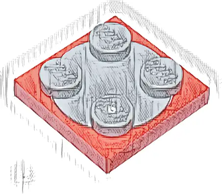 Turntable 2 x 2 Plate with Light Bluish Gray Top (3680 / 3679)