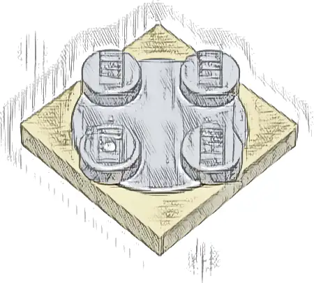 Turntable 2 x 2 Plate with Light Bluish Gray Top (3680 / 3679)